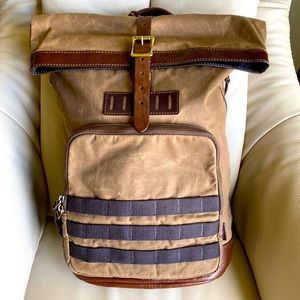 Fossil Unisex Defender waxed canvas backpack